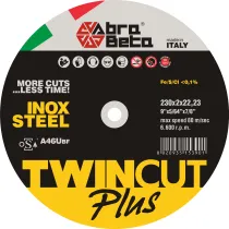 ABRABETA DISCO P/FERRO TWIN CUT PLUS 230X2