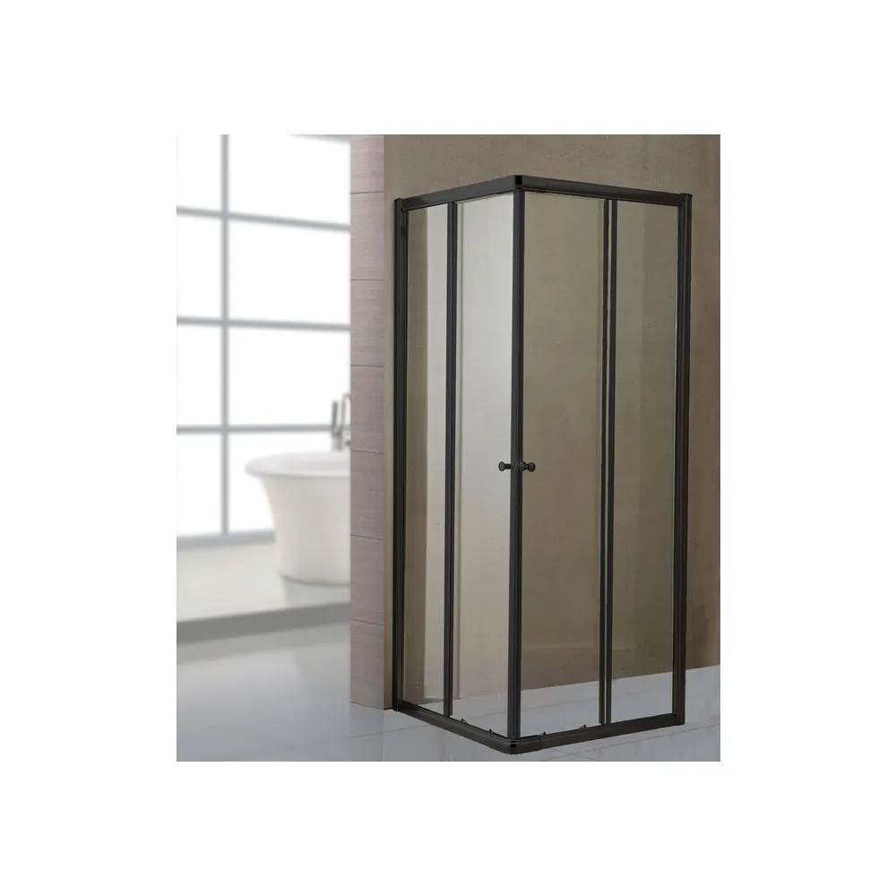 BOX DOCCIA CRISTALLO TRASP 6 MM 80X 80 NERO OPACO BOX DOCCIA CRISTALLO TRASP 6 MM 80X 80 NERO OPACO