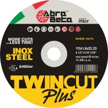 ABRABETA DISCO P/FERRO TWIN CUT PLUS 115X1