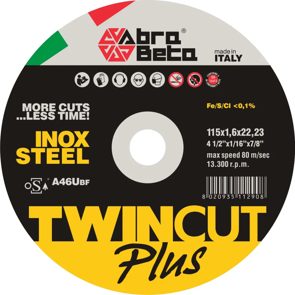 ABRABETA DISCO P/FERRO TWIN CUT PLUS 115X1 ABRABETA DISCO P/FERRO TWIN CUT PLUS 115X1