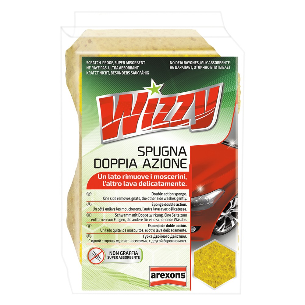 SPUGNA LAVAGGIO AUTO DOPPIA AZIONE 'WIZZY' cm 16 x 10