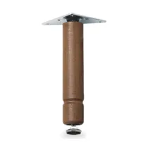 PIEDINO LEGNO PIASTRA MOBILE 200 MM NOCE* (8