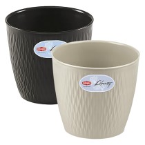 VASO TONDO 'LIBERTY' ø 20 x h.19 - bianco travertino