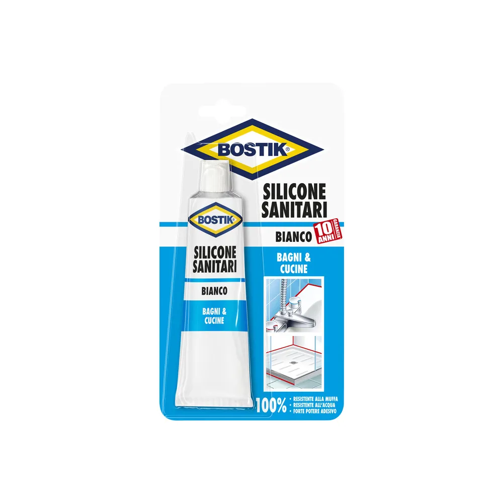 BOSTIK SILICONE SANITARI BLISTER 60 ML BIANCO BLISTER (12 BOSTIK SILICONE SANITARI BLISTER 60 ML BIANCO BLISTER (12