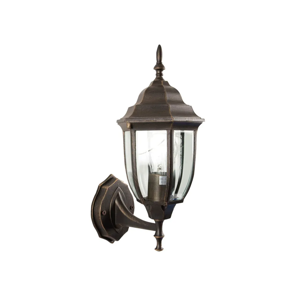LANTERNA BOMBAY C/BRACCIO BRONZO ANTICHIZZATO