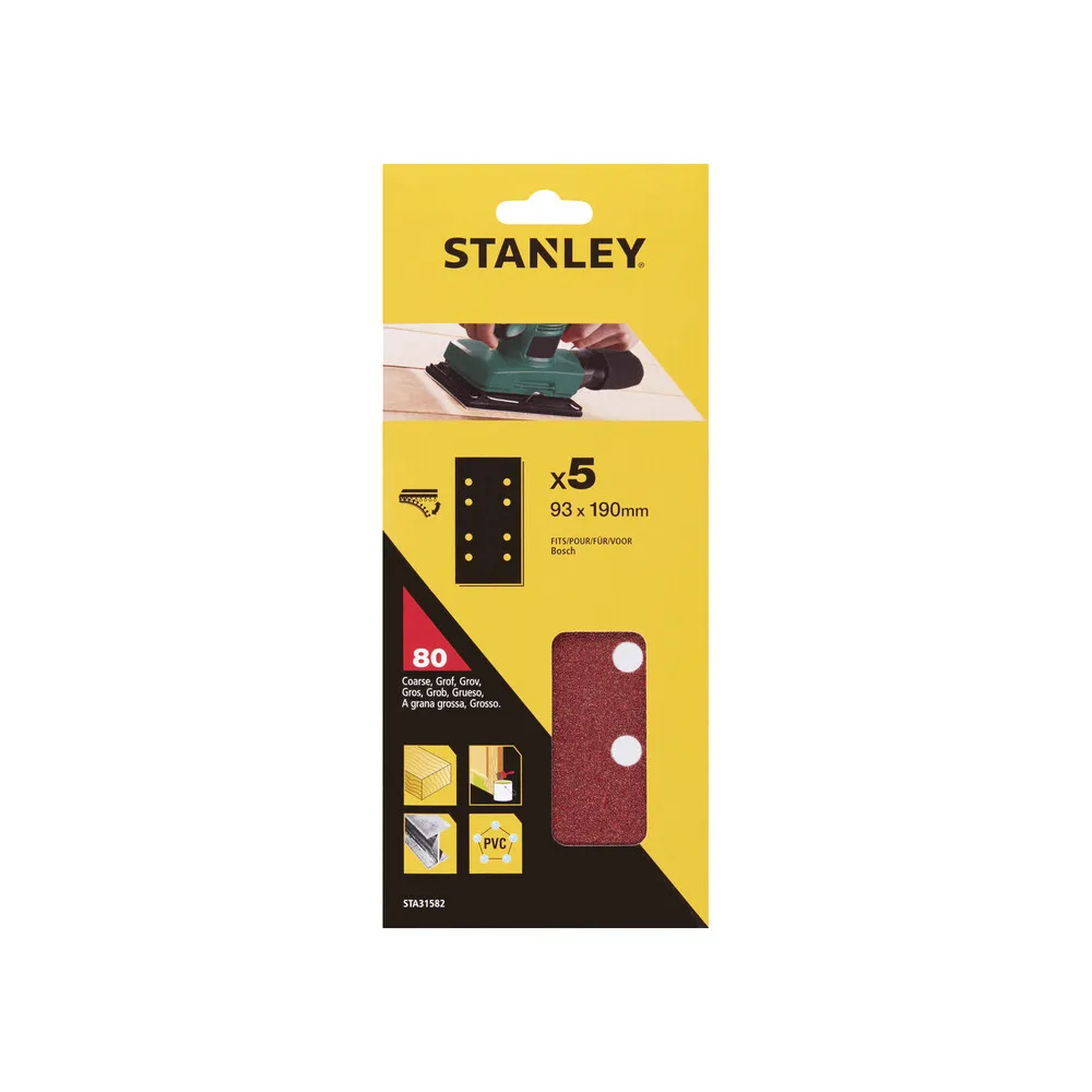 PIRANHA STANLEY STA31582 (X31582) 5 FOGLI VEL. BOSCH 93X190 GR.80