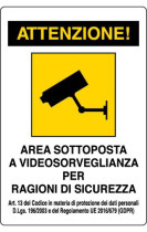 CARTELLO VIDEOSORVEGLIANZA...