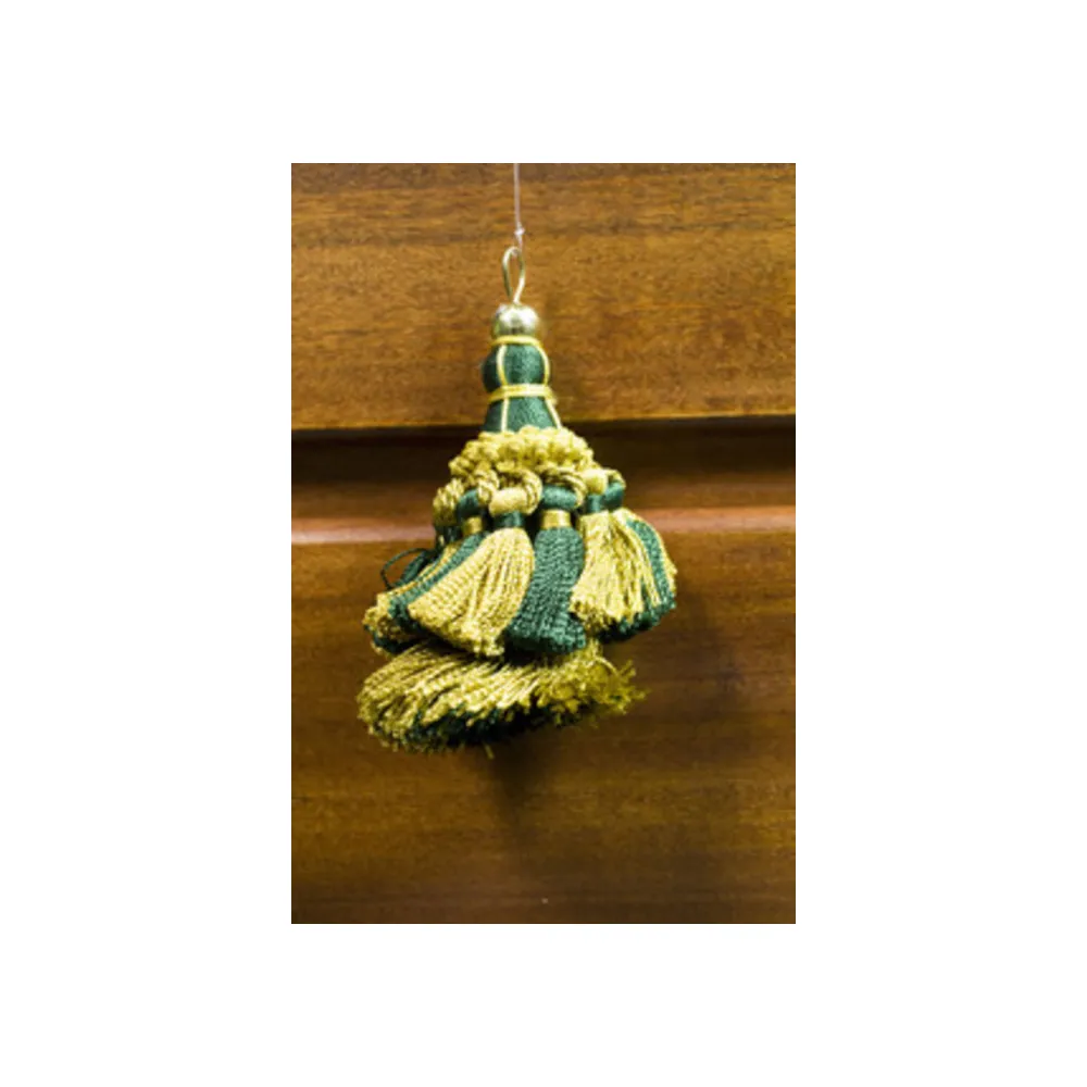 FIOCCO P/TENDA SHANTOU 9 CM VERDE E ORO (6 FIOCCO P/TENDA SHANTOU 9 CM VERDE E ORO (6