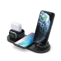 STAZIONE DI RICARICA WIRELESS LIGHTNING TYPE-C MICRO USB ANDROID-APPLE
