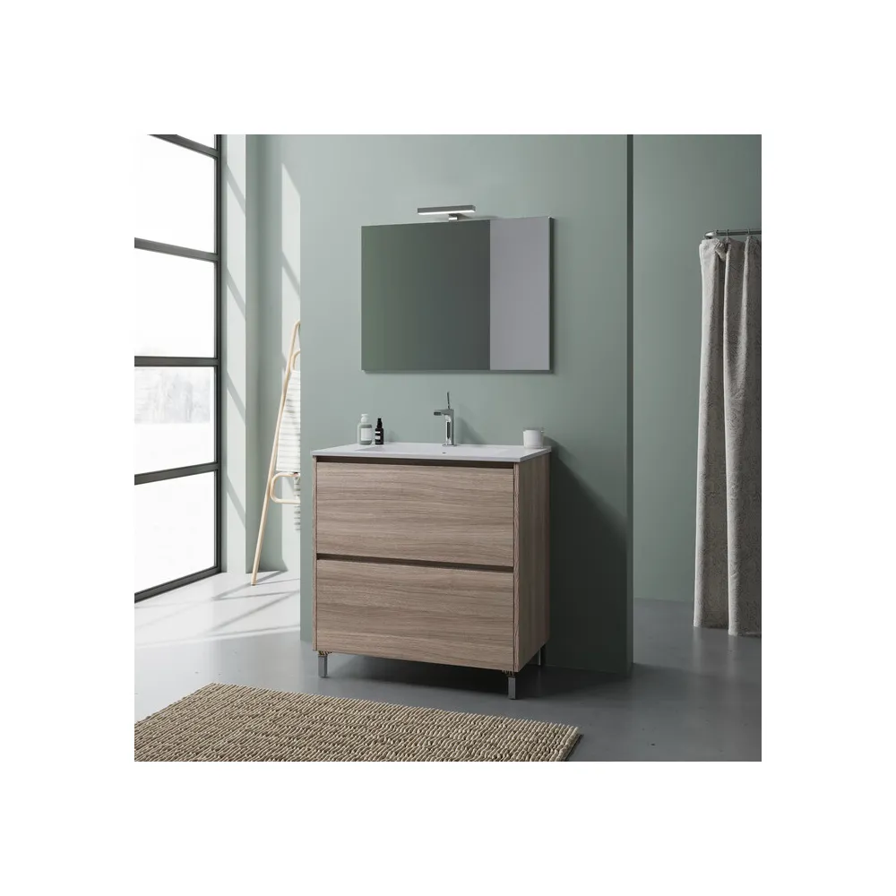 MOBILE BAGNO LISBONA 2C 80 ROVERE FUMO MOBILE BAGNO LISBONA 2C 80 ROVERE FUMO
