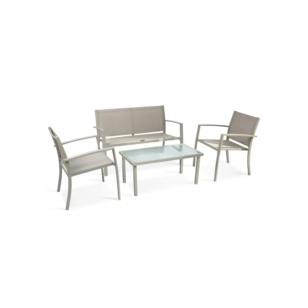 C SALOTTO SANTIAGO ACCIAIO 4PZ MARRONE C SALOTTO SANTIAGO ACCIAIO 4PZ MARRONE