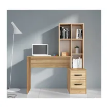 KIT SCRIVANIA 2 CASSETTI + LIBRERIA 117X50X143 ROVERE BAR.