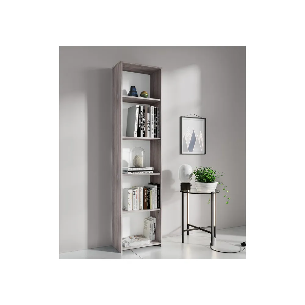 KIT LIBRERIA 4 RIPIANI 45X25XH183 CM ROVERE GRI.