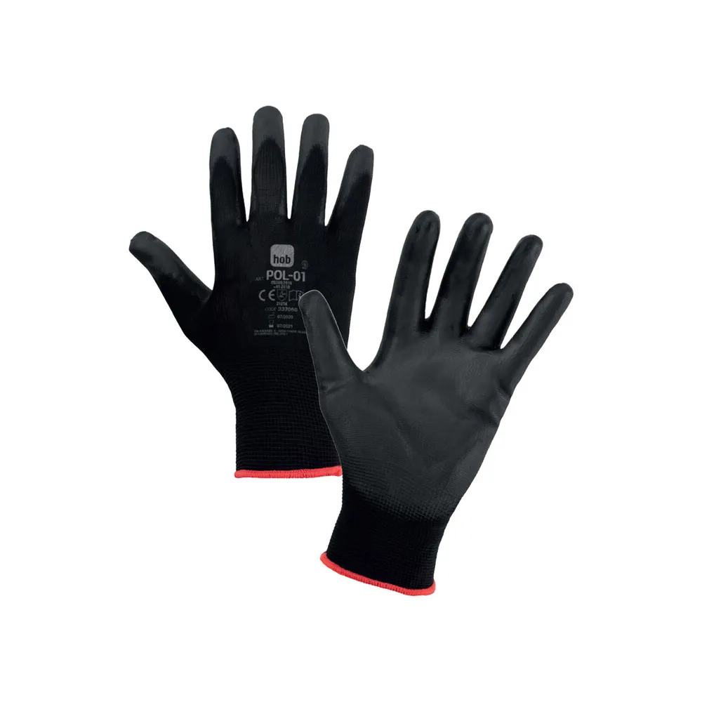 GUANTI HOB POLIESTERE/POLIURETANO NERO TG. 11 (12 GUANTI HOB POLIESTERE/POLIURETANO NERO TG. 11 (12