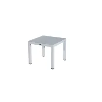 TAVOLO C/VETRO REGNUM 90X90XH75CM BIANCO