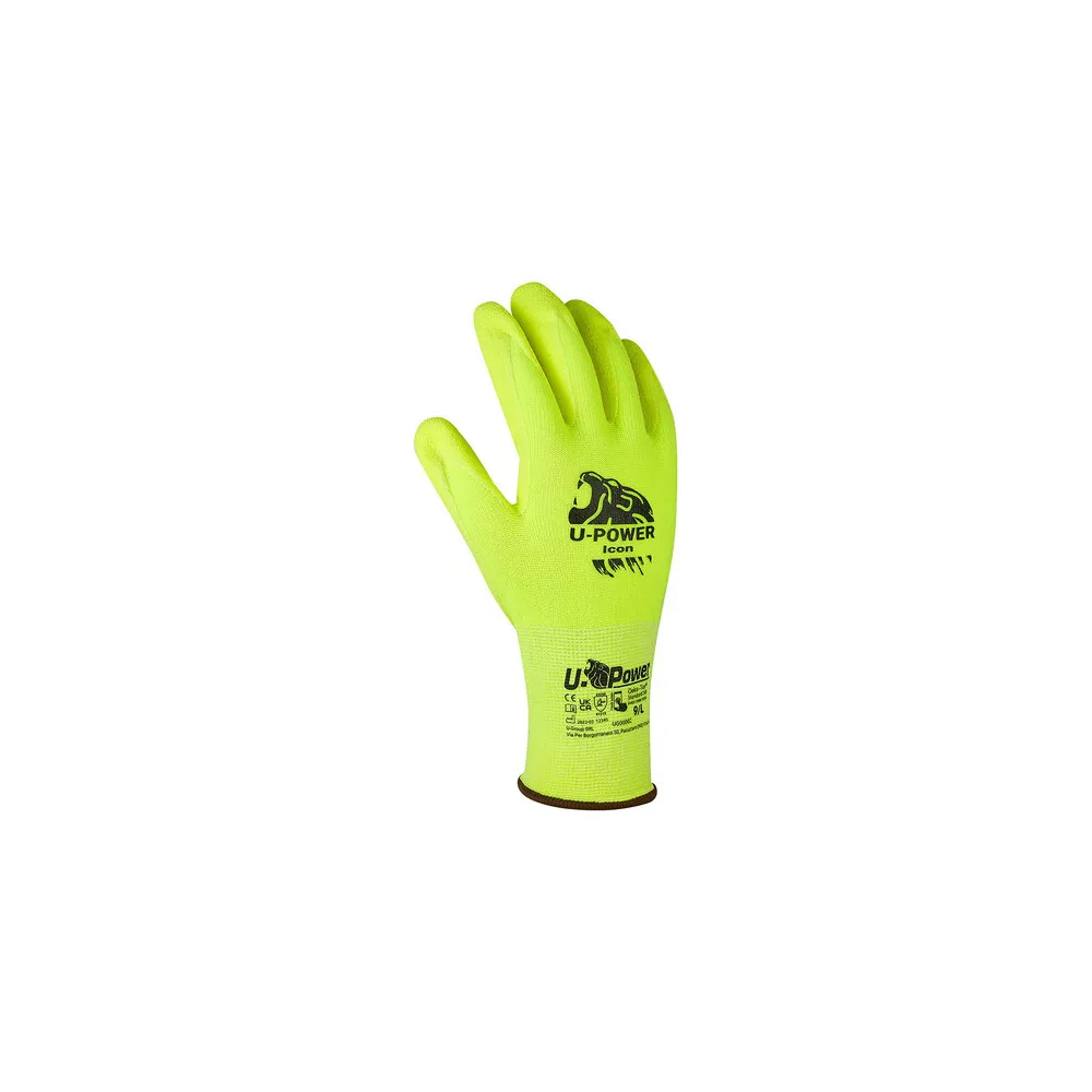 U-POWER GUANTI ICON GIALLO FLUO TAGLIA  9 (12