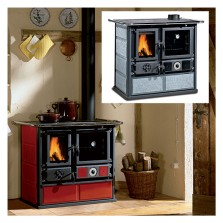 TERMOCUCINA A LEGNA 'TERMOROSA DSA 4.0' Colore liberty bordeaux