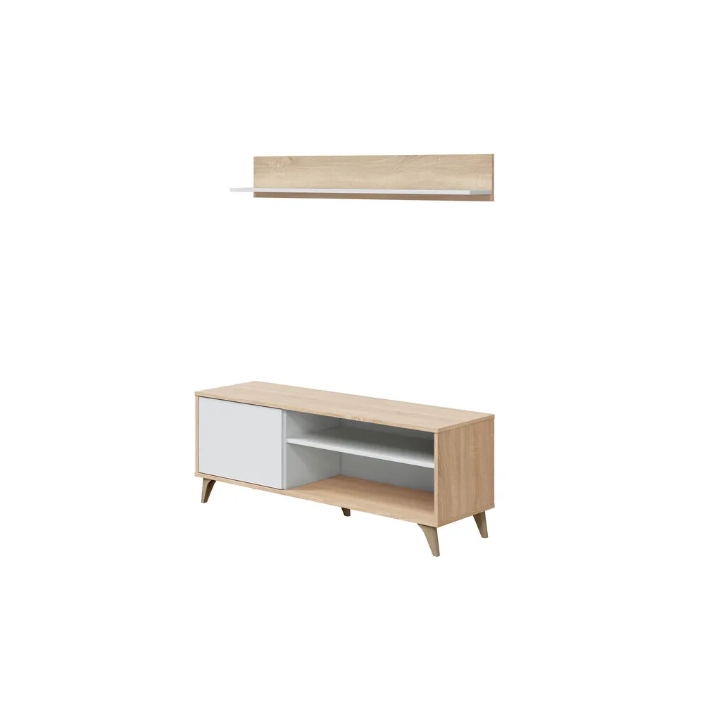 KIT PORTA TV MENSOLA 135X40XH50 CM ROVERE BIANCO KIT PORTA TV MENSOLA 135X40XH50 CM ROVERE BIANCO