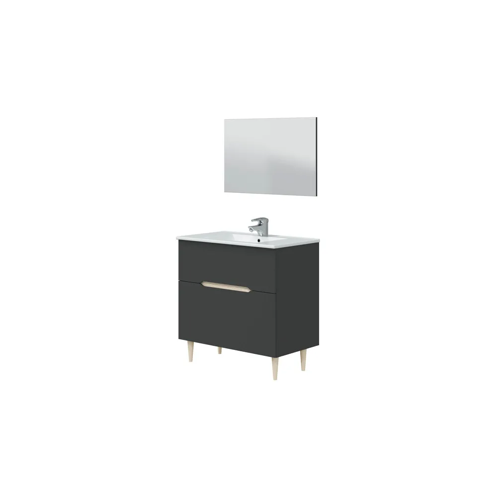 KIT MOBILE BAGNO DENVER 80 ANTRACITE ROVERE KIT MOBILE BAGNO DENVER 80 ANTRACITE ROVERE