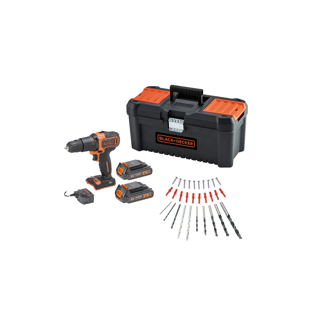 B+D TRAPANO C/PERC BDCHD18C2TA-QW 18V + 30 ACC