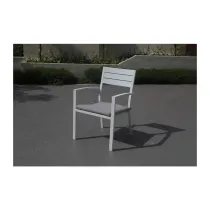 POLTRONA IN ALLUMINIO BIANCO C/CUSCINO