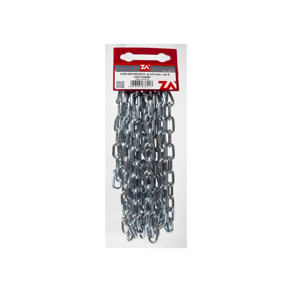 CATENA GENOVESE ZINCATA PRETAGL 4 MM N19 5 M