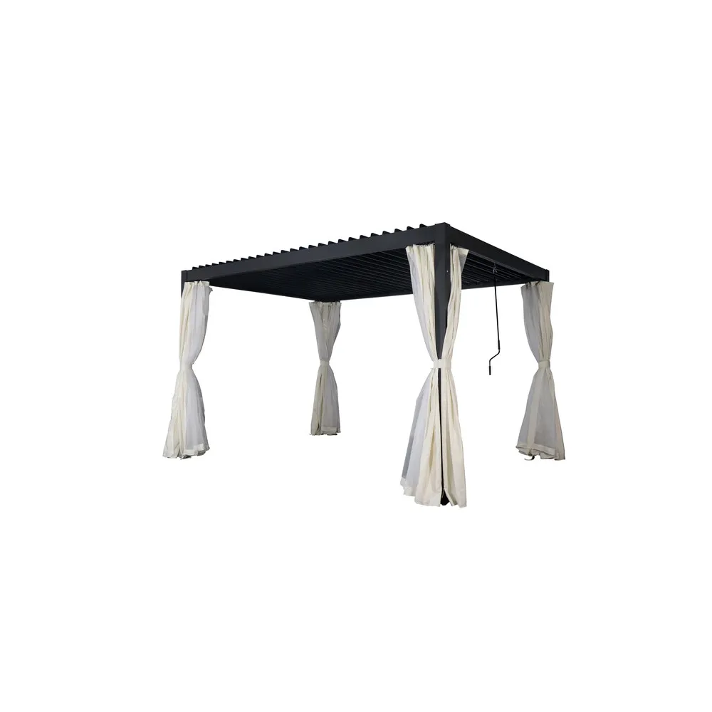 C GAZEBO PERGOLA C/LAMELLE ORIENTAB 3X3 M NERO C GAZEBO PERGOLA C/LAMELLE ORIENTAB 3X3 M NERO