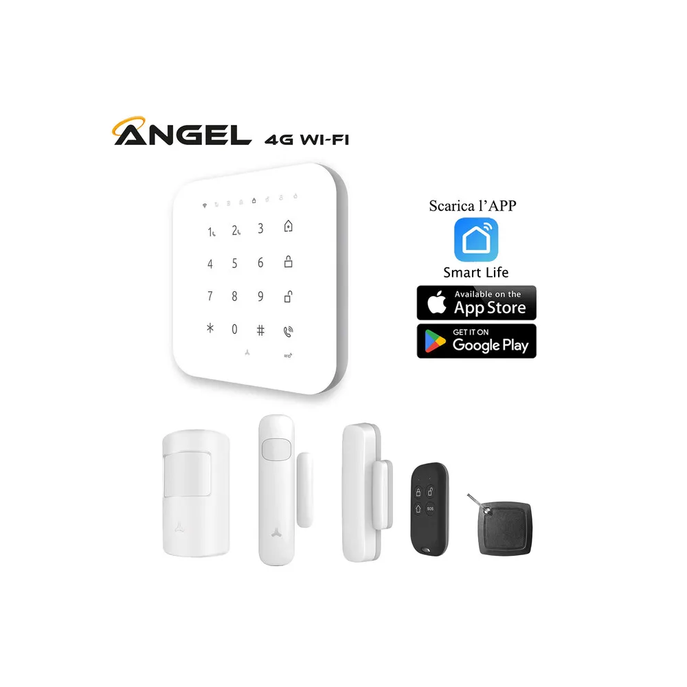 ANTIFURTO DOMESTICO ANGEL 4G WI-FI KIT COMPLETO ANTIFURTO DOMESTICO ANGEL 4G WI-FI KIT COMPLETO