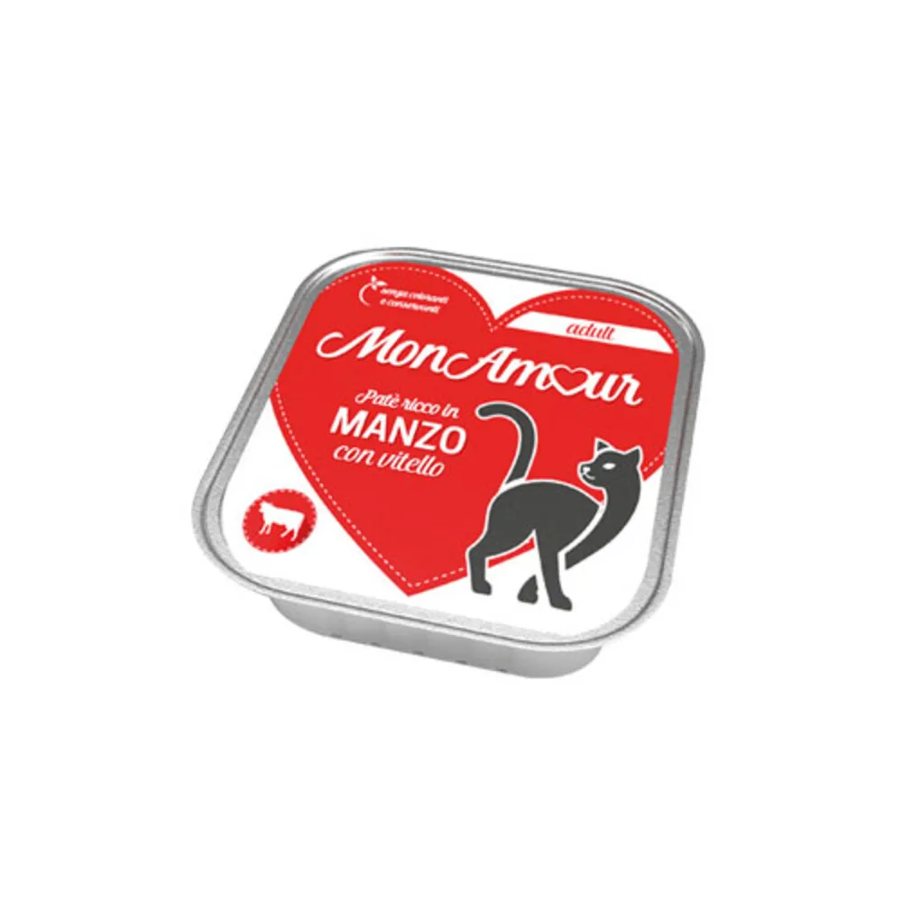 CIBO GATTO MONAMOUR 100 G MANZO E VITELLO (34