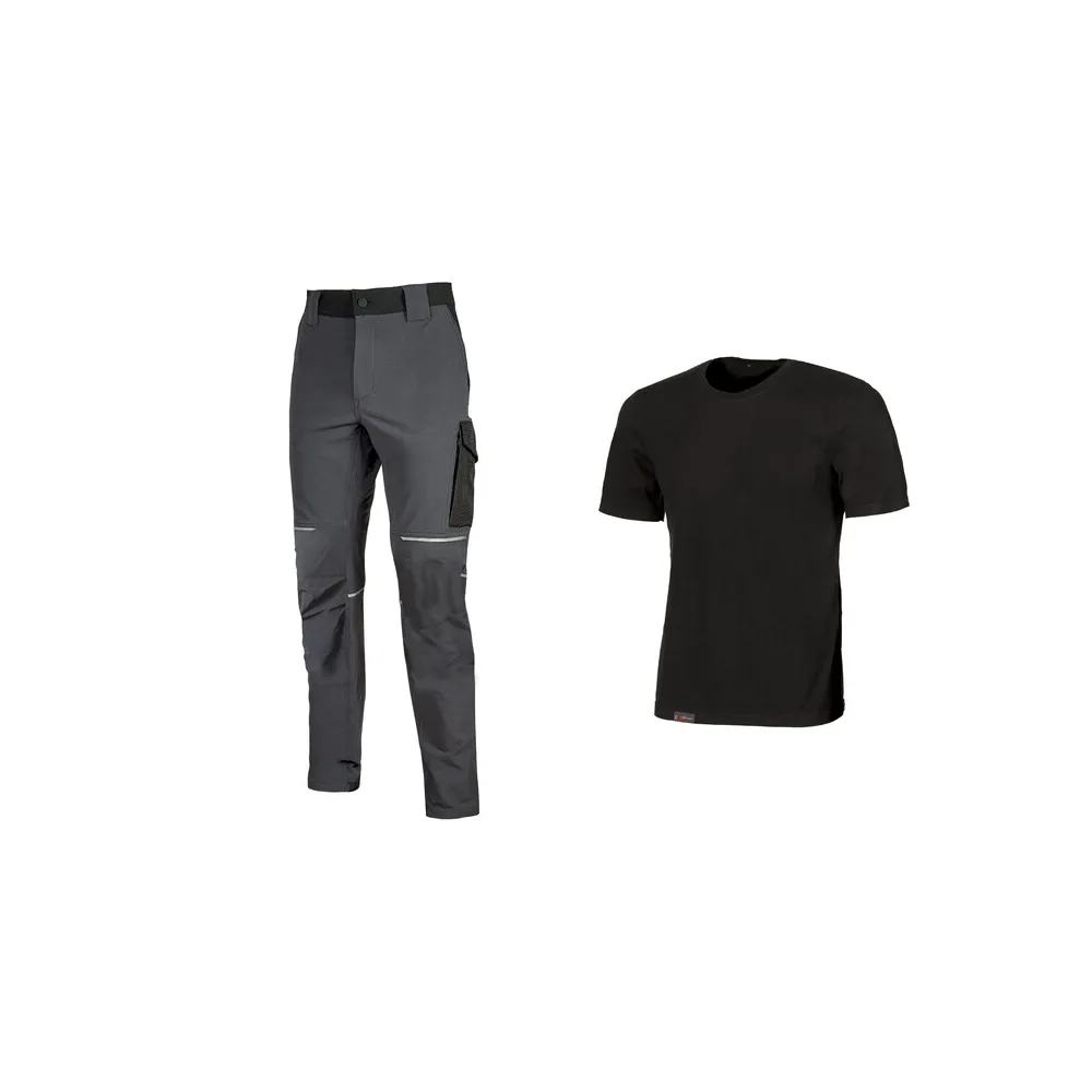 WORKWEAR KIT T-SHIRT+ PANTAL BLACK/GREY TG XL WORKWEAR KIT T-SHIRT+ PANTAL BLACK/GREY TG XL