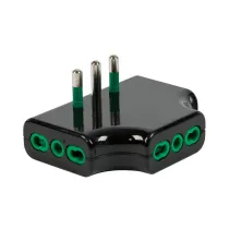 FME 82.221 ADATTATORE 16A 2P+T 3 PRESE 2P+T BIP NERO
