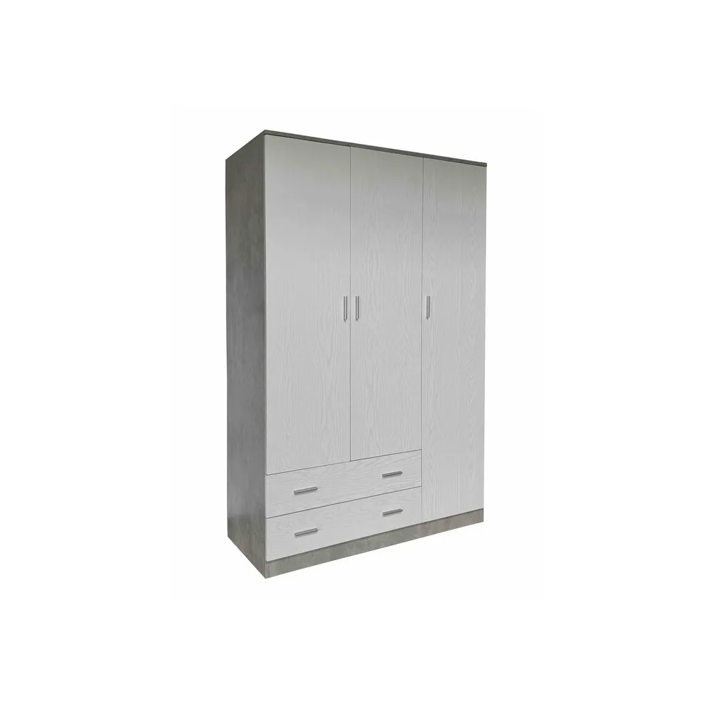 ARMADIO SPACE 3A+2C CEMENTO/BIANCO F.CM 120X52X190