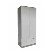 ARMADIO SPACE 2+2C CEMENTO/BIANCO F.CM 80X52X190