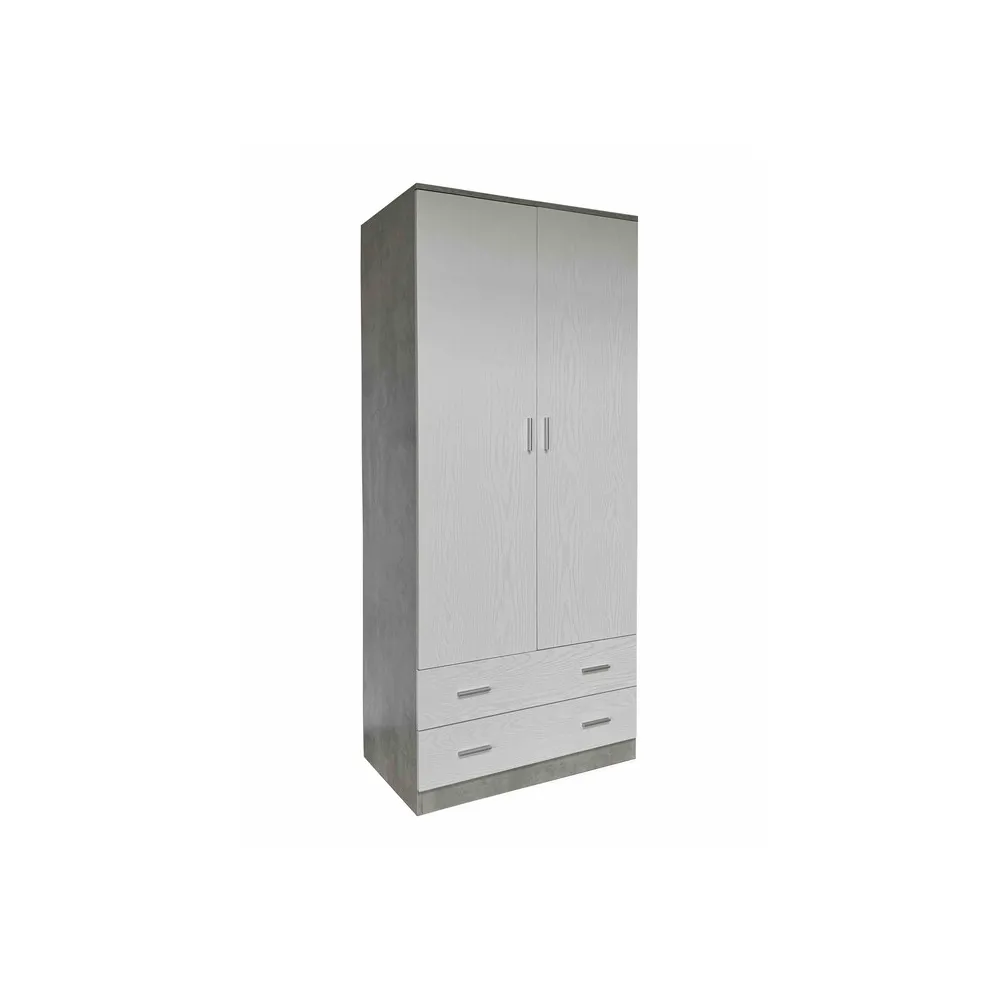 ARMADIO SPACE 2+2C CEMENTO/BIANCO F.CM 80X52X190 ARMADIO SPACE 2+2C CEMENTO/BIANCO F.CM 80X52X190