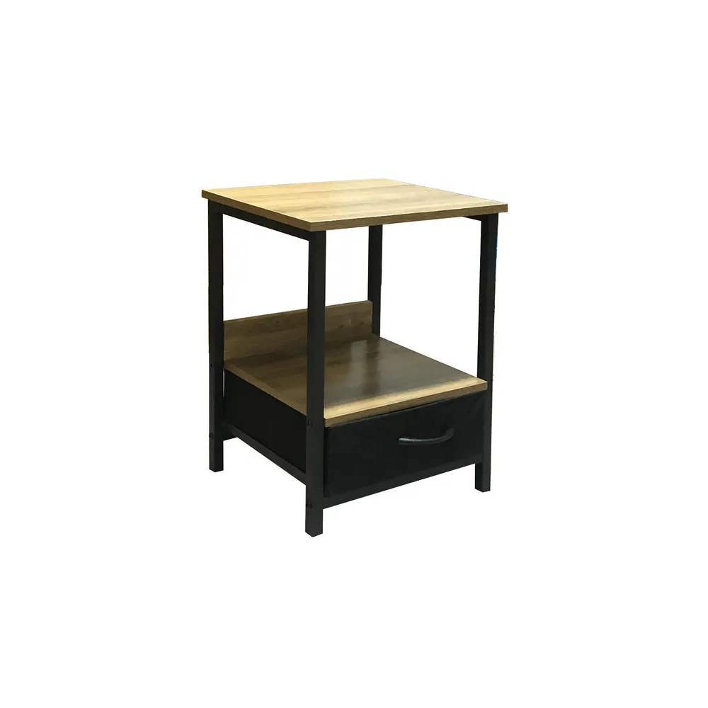 INDUSTRIAL COMODINO 1C METAL/QUERCIA 40X35X55 CM