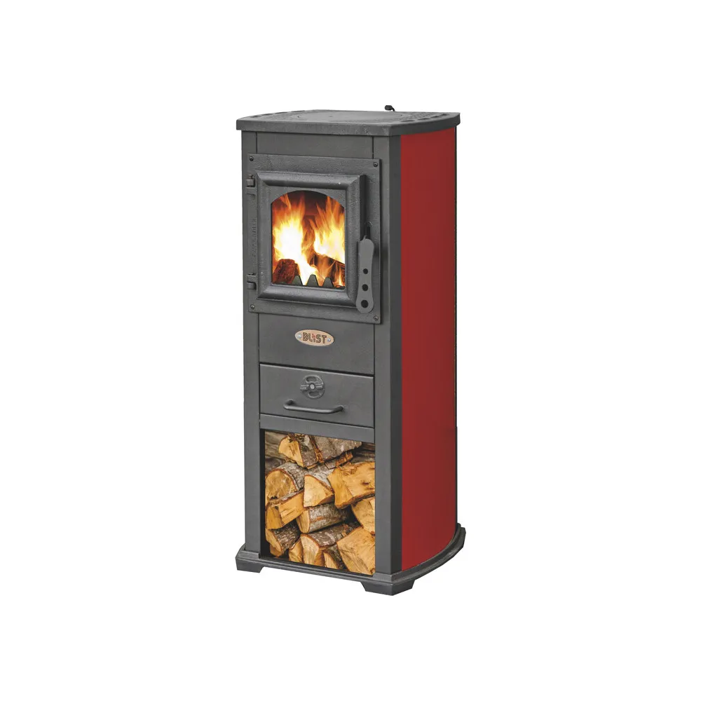 STUFA LEGNA  5.0 KW BERNA LUX ROSSO