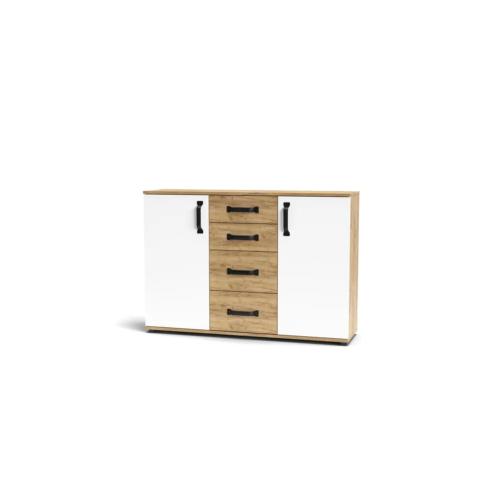 MOBILE MOSSO 2A+4C O3 CM 120X32X83 ROVERE GOLD/BIA MOBILE MOSSO 2A+4C O3 CM 120X32X83 ROVERE GOLD/BIA