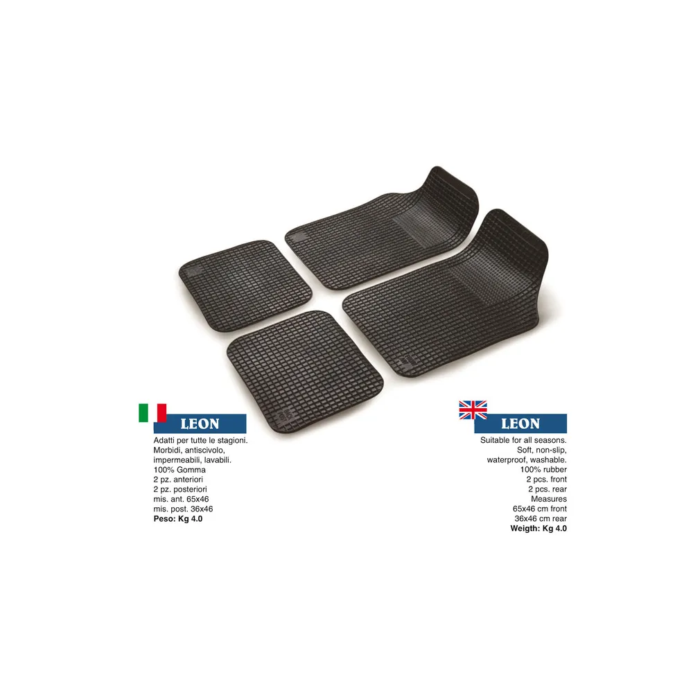 SET TAPPETO AUTO IN GOMMA POLAR 4 PEZZI