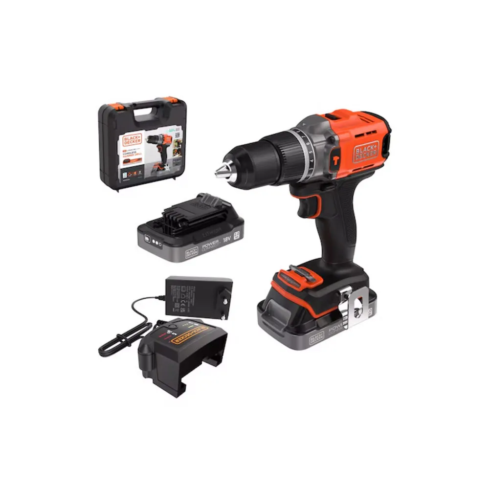 B+D TRAPANO C/PERC BCD383D2XK-QW 18V + 2 BATT E VALIG B+D TRAPANO C/PERC BCD383D2XK-QW 18V + 2 BATT E VALIG