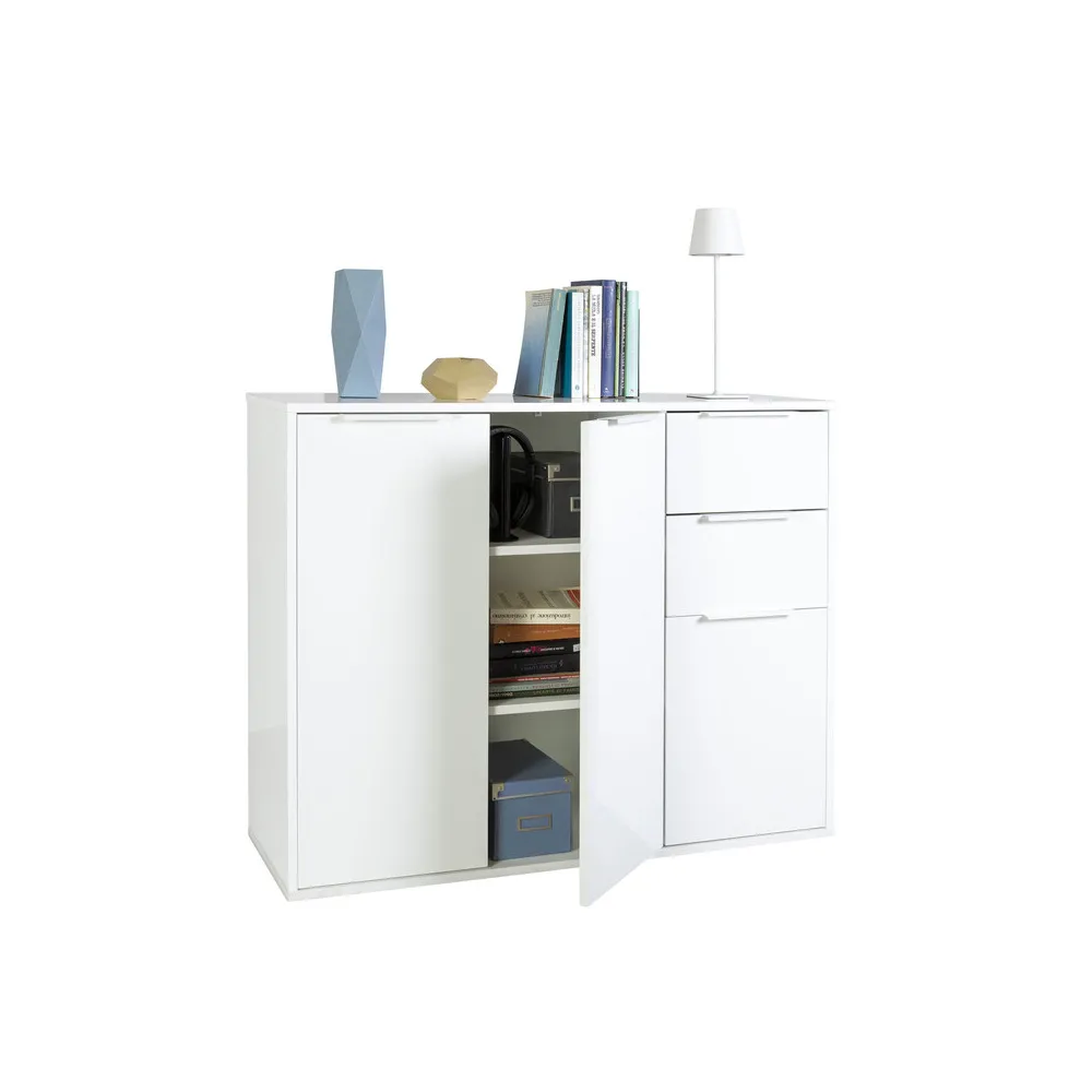 MOBILE 3A+2C CM 106X35X87H BIANCO/BIANCO LUC.