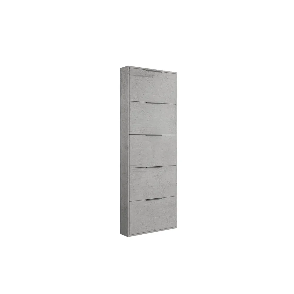 SCARPIERA 5 RIBALTE SLIM CM. 65X15X174 H CEMENTO SCARPIERA 5 RIBALTE SLIM CM. 65X15X174 H CEMENTO