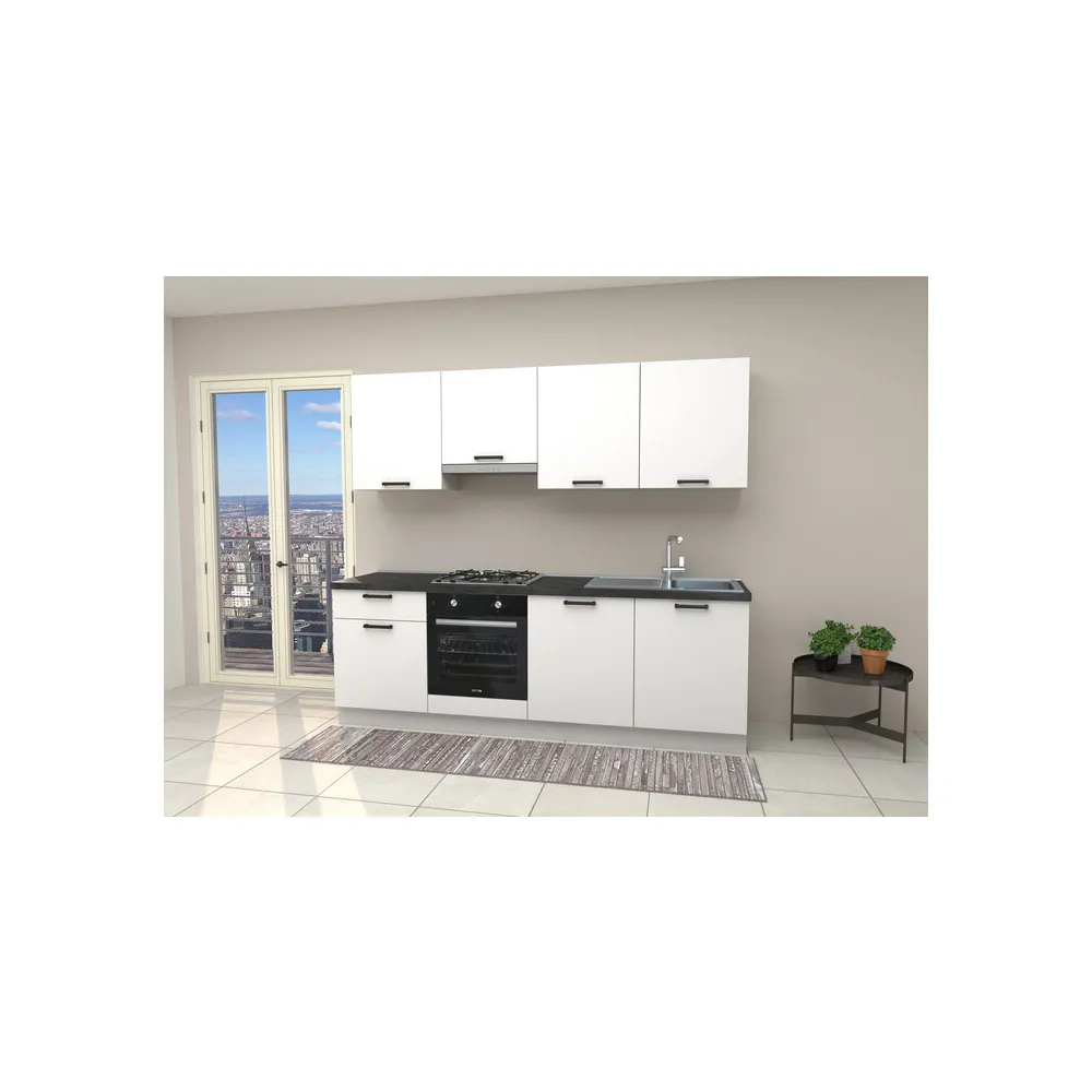 CUCINA SILVIA 240 BIANCO TOP ANTRACITE NON FORATO
