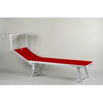 C LETTINO IN ALLUMINIO PLAYA C/PARASOLE ROSSO