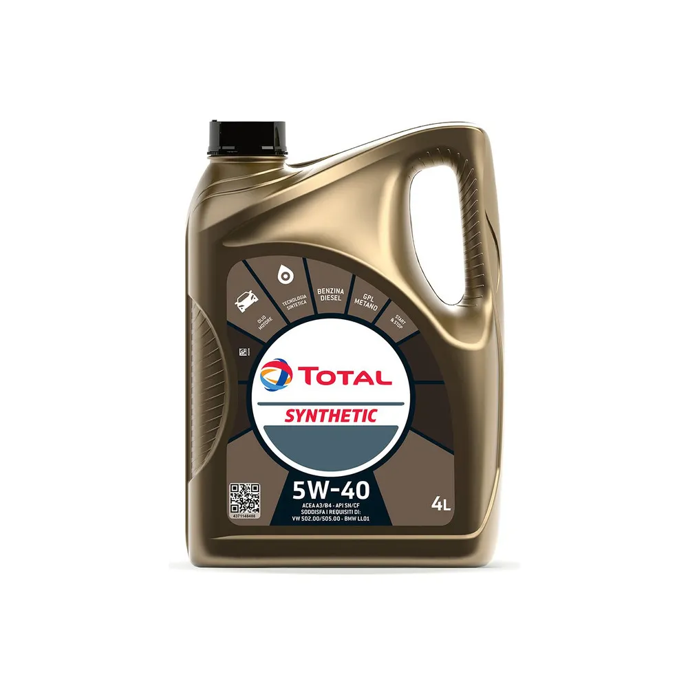 OLIO LUBRIFICANTE TOTAL SYNTHETIC 5W40 4 L (3 OLIO LUBRIFICANTE TOTAL SYNTHETIC 5W40 4 L (3