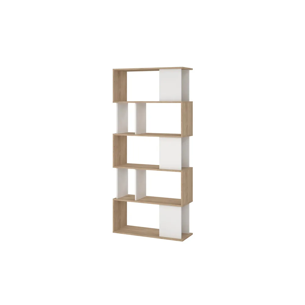 KIT LIBRERIA MAZE 80X29X173 QUERCIA/BIANCO