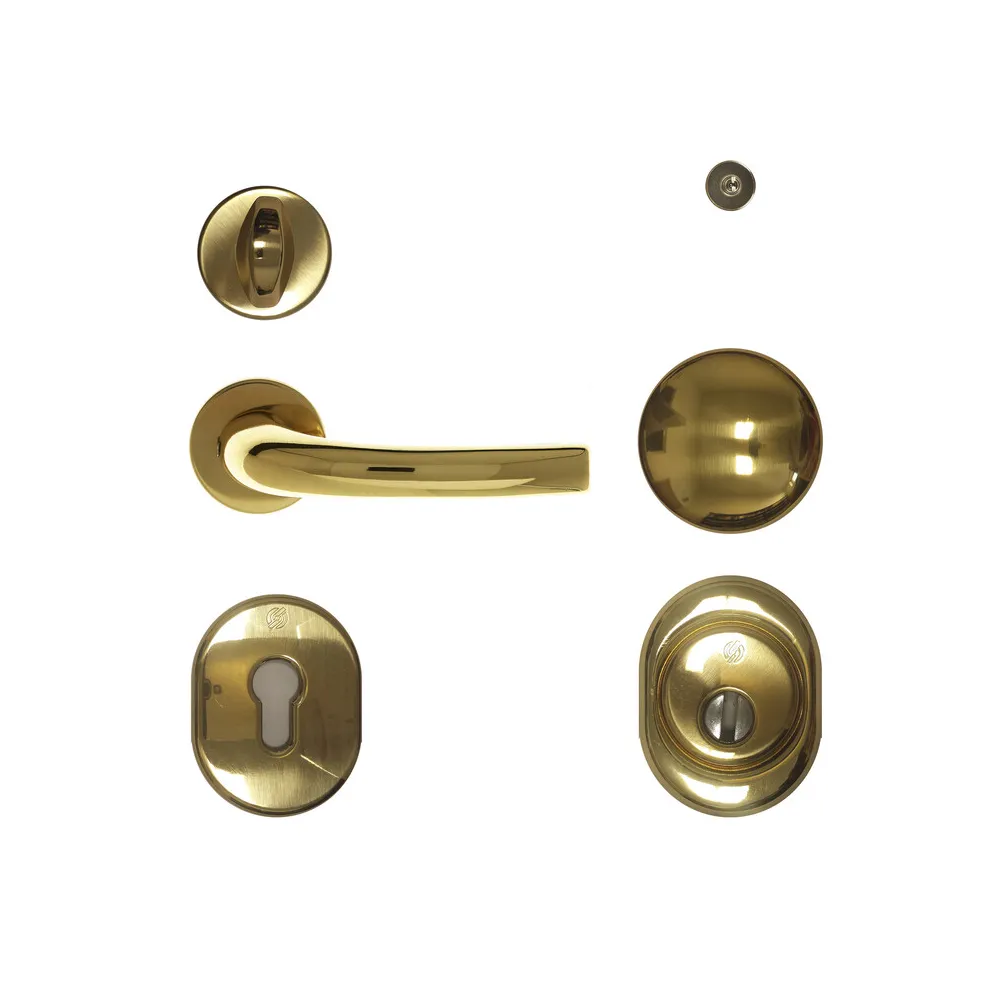 C KIT ACCESSORI OTTONE P/PORTA BLINDATA CILINDRO EUROPEO