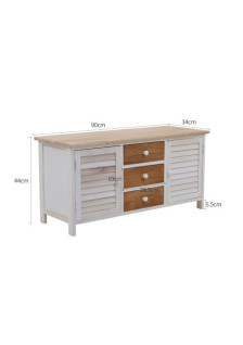 CREDENZA BASSA "VICTORIA" COUNTRY CHIC CON 2 ANTE E 3 CASSETTI