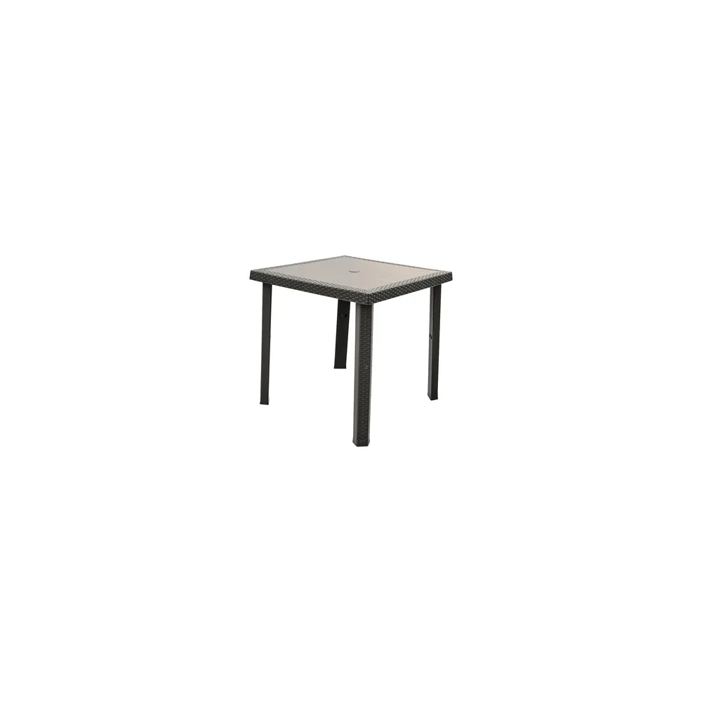 TAVOLO FIGARO RATTAN 80X80XH72CM TORTORA
