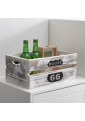 SET 4 CASSETTE FRUTTA IN LEGNO PAULOWNIA BIANCO SHABBY 15 X 35 X 22CM