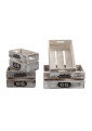 SET 4 CASSETTE FRUTTA IN LEGNO PAULOWNIA BIANCO SHABBY 15 X 35 X 22CM